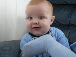 Unsuspecting smile.