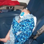 He was fussy for about an hour (off & on), but then fell asleep and stayed that way for the rest of the 5 hour flight.